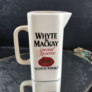 Whyte & Mackay Handle Pub Whiskey Jug Ireland Pottery Pitcher Bar Scotch