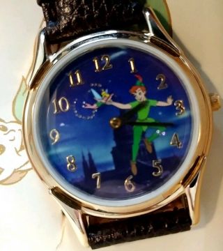 Disney Peter Pan With Animated Flying Tinkerbell 45th Anniversary Fossil Watch