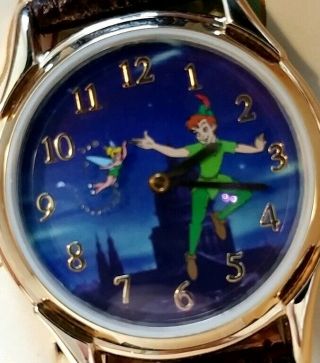 Disney Peter Pan With Animated Flying Tinkerbell 45th Anniversary Fossil Watch 2