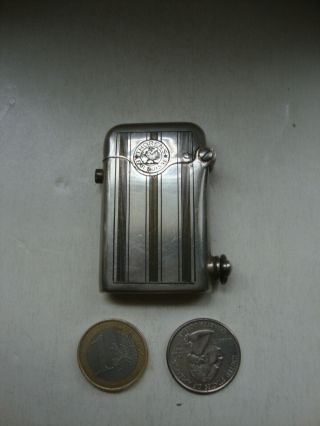 Vintage Art Deco Push Button Automatic Early Thorens Pocket Cigarette Lighter
