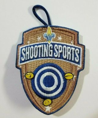 Bsa Boy Scout Patch Weeblos Shooting Sports With 3 Pins Bow Slingshot Riffle