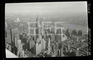 1931 Empire State Building Skyline Manhattan Nyc York Old Photo Negative H66