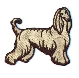 Afghan Hound Iron On Embroidered Patch