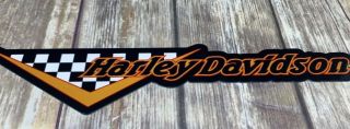 Vintage Harley - Davidson Motorcycle Racing 15 " Die Cut Metal Advertising Sign