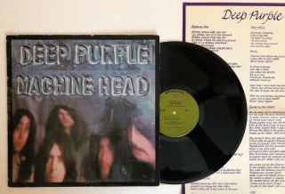 Deep Purple - Machine Head - 1972 Us 1st Press W/ Poster Vg,  Ultrasonic