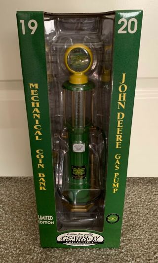 1920 John Deere Visible Gas Pump Mechanical Coin Bank - Limited Edition Gearbox