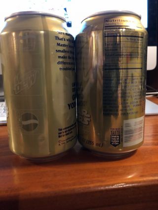 GOLDEN YODA PEPSI and MOUNTAIN DEW cans bottom opened rare HTF 3