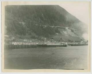 Juneau,  Ak - Ss Mount Mckinley & Alaska Steamship Co & Mine - 8x10 Real Photo