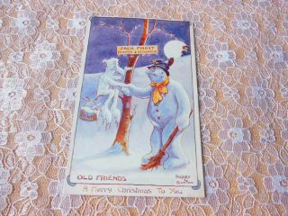 Antique Christmas Postcard/dudley Baxter/jack Frost/alfred Stiebel/1916