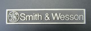 Vintage Smith & Wesson Name Plate Logo Aluminum Unusual