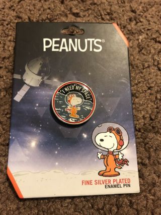 Snoopy Nasa I Need My Space Museum Of Flight Exclusive Silver Plated Pins