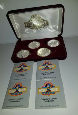 Hollywood Mickey Mouse,  1oz Silver Coin Set Of 4,  All 0642