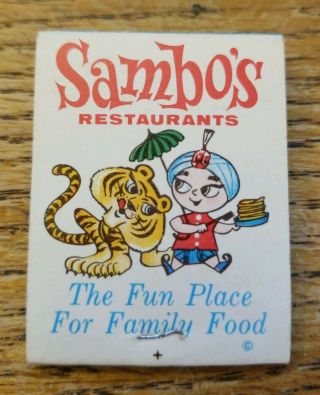 Vintage Full Unstruck Matchbook Sambo’s Restaurants Front Strike