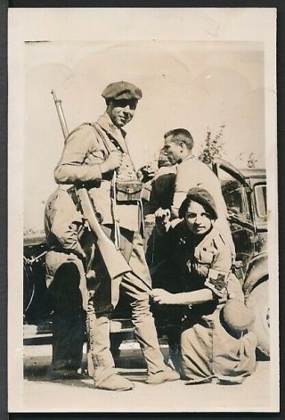 1936 Photo Spanish Civil War Spain Amazon Woman Army With Loyalist