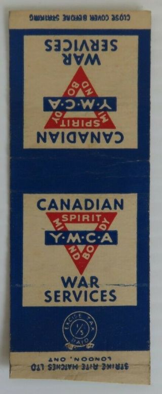 Vintage Wwii Canadian Ymca War Services Matchbook Cover (inv24554)