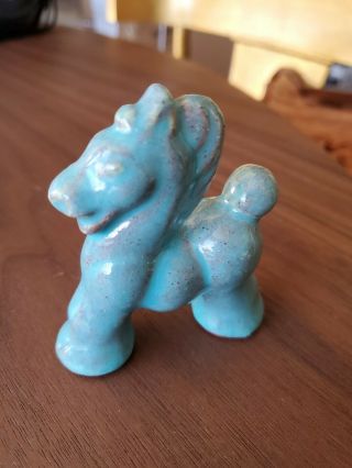 Vintage Frankoma Style Pottery Clay 3 " Miniature Pony Horse Whimsical Turquoise
