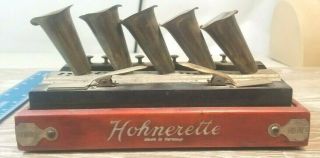 1908 5 Horn Vintage Hohnerette Hohner Germany Blow Accordian 95a