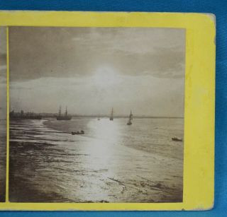 1850/60 Stereoview Photo Instantaneous Views Of London Sunset At Greenhithe