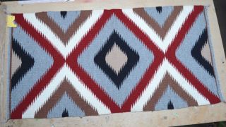 Vtg Chinle Navajo 38x19” Rug Native American Indian Blanket Eye Dazzler Textile