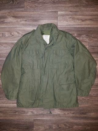 70s Vintage 1977 Us Army M - 65 Field Jacket W/ Liner Large Long Military