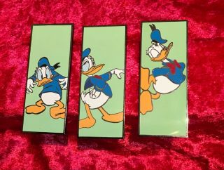 Disney Rare Htf Triptych Donald Duck Pin Set Le 100
