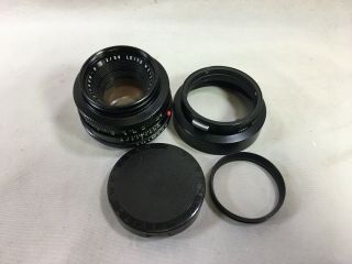 Vintage Leitz Wetzlar Summicron - R 1:2/50 Lens With Hood And Cap