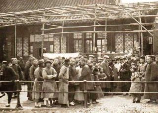 Old China Photo Shanghai Chinese Teahouse Street Scenes - 2 X Orig 1900s