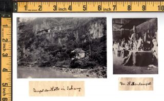 China Photos Yichang Temple Of Hell Upper Yangtse - 4 X Orig.  Photos 1900s