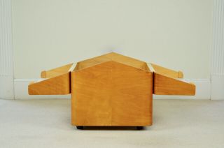 Vintage Beech Bent Plywood Storage Side Table,  Retro Mcm 1960s,  Isokon Danish