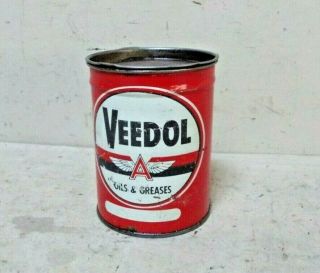 Vintage Veedol Flying A Grease Can 1 Lb Tide Water Oil Company
