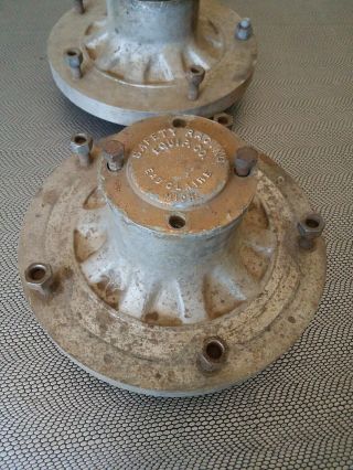 Vintage Wide 5 Five Safety Racing Hubs Pair Aluminum Ford Chevy Rat Rod