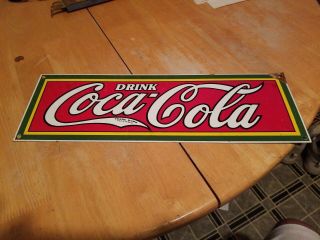 Vintage Drink Coca - Cola Porcelain Metal Sign Country Store Gas Station Oil Soda