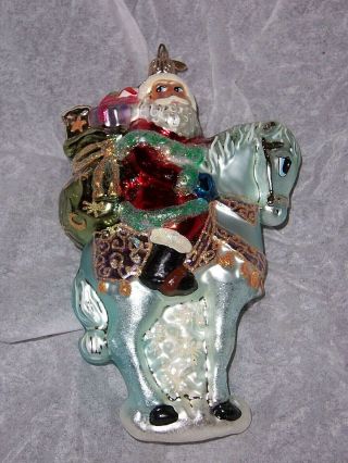 Christopher Radko Christmas Ornament 2000,  Norweigan Santa On Horse No Box