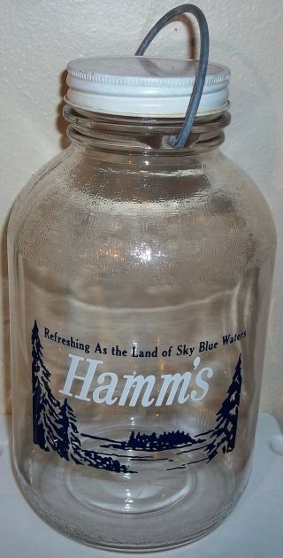 Vintage Late 50s Hamms Beer Baltimore Brewery Glass Growler