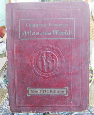 1934 Chicago Century Of Progress Worlds Fair Atlas Of The World Color Illustrati