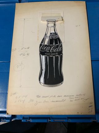 Rare Artwork 1950.  S No Deposit Coca Cola Bottle