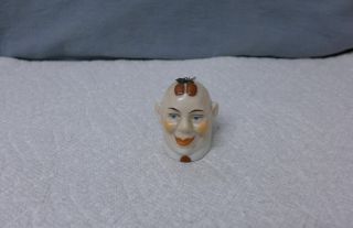 Bt Vintage Figural German Porcelain Tape Measure Head Of Man