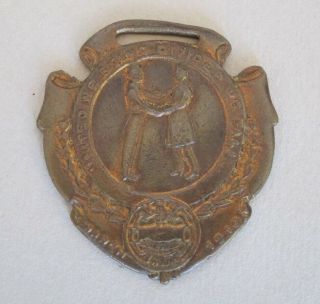 Umwa Watch Fob Dated March 1910 In Shape Of Arrowhead
