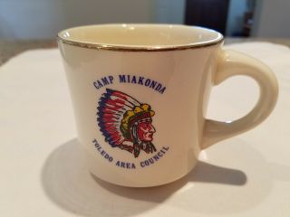 Vintage Boy Scouts Toledo Area Council Camp Miakonda Mug Cup B.  S.  A.