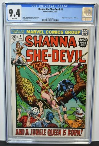 Shanna The She Devil 1 1972 Cgc Graded 9.  4 Origin Jim Steranko Cover C1