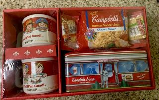 Campbell Soup Corner Diner Tin Collectible Dinner Two Mugs/cups Set