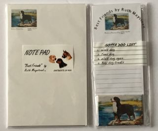 Bernese Mountain Dog Gentle Giant Berners 3 - Pc List Note Pad Magnet Gift Set