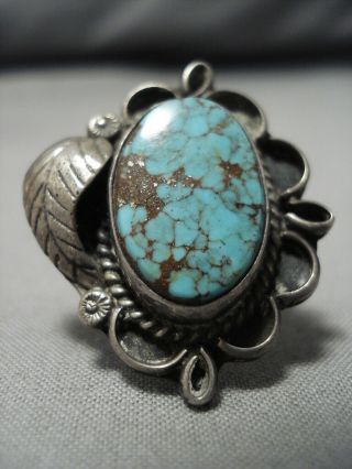 Important Red Mountain Turquoise Vintage Navajo Sterling Silver Ring Old