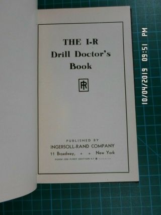 Vintage INGERSOLL - RAND Drill Doctors Book 3