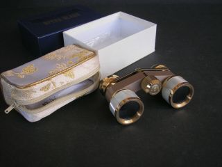 Vintage Opera Glasses Binoculars Box - Japan Mother Of Pearl Accent
