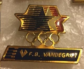 1984 Los Angeles La Olympic Pin F.  B.  Vandergrift Sponsor