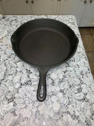 Unmarked Wagner 10 Cast Iron Skillet 11 3/4” Wide.  Cleaned Seasoned