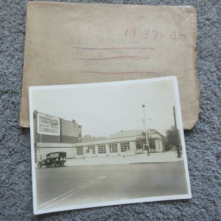 Vintage 8x10 Glossy Photo Socony Gas Station Corona Ny 1930s 1940s