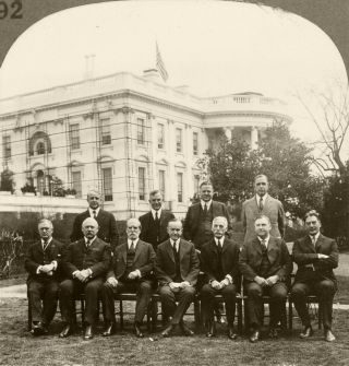 Keystone Stereoview President Coolidge & Cabinet W/h Hoover History 100 Set H92