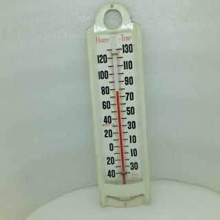 Vintage Taylor Usa Handy Temp Thermometer Wall Mounted Hanging White Metal B